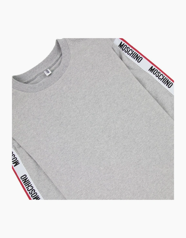 Moschino Underwear Tape Logo Crew Neck Sweatshirt Grey 0489