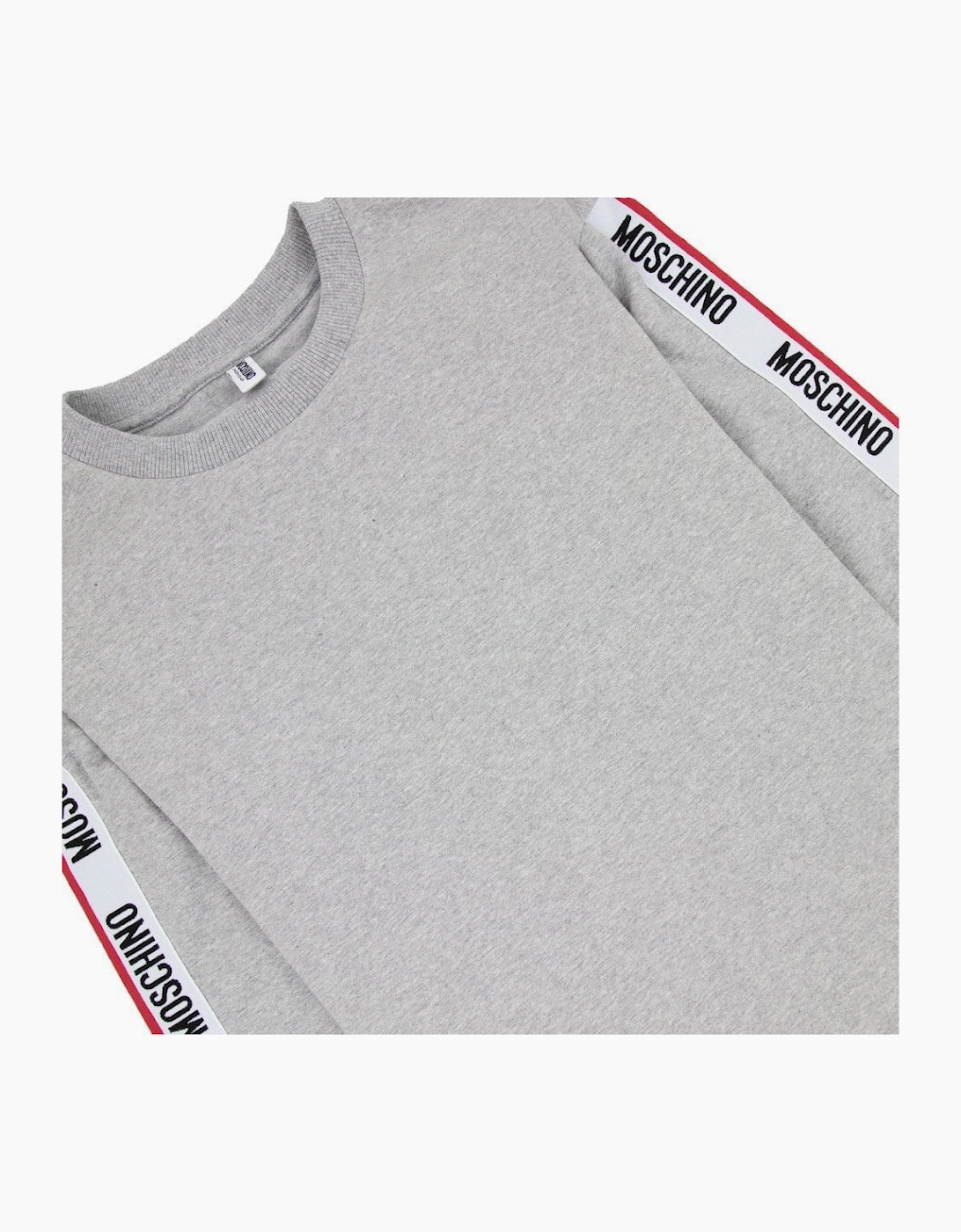 Moschino Underwear Tape Logo Crew Neck Sweatshirt Grey 0489