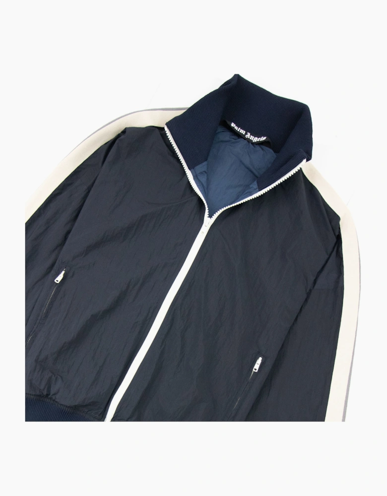 Palm Angels Curved Logo Wr Nylon Track Jacket Navy Blue