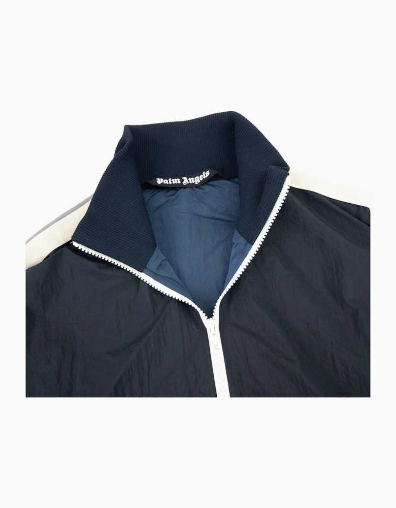 Palm Angels Curved Logo Wr Nylon Track Jacket Navy Blue
