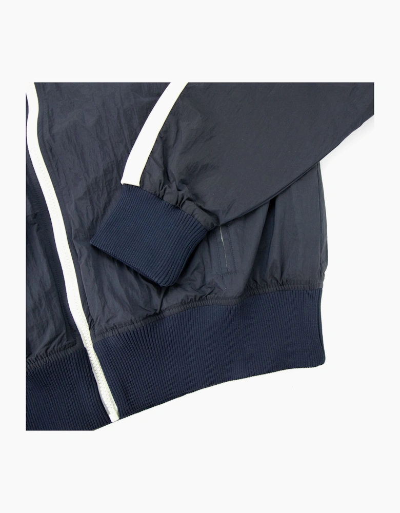 Palm Angels Curved Logo Wr Nylon Track Jacket Navy Blue