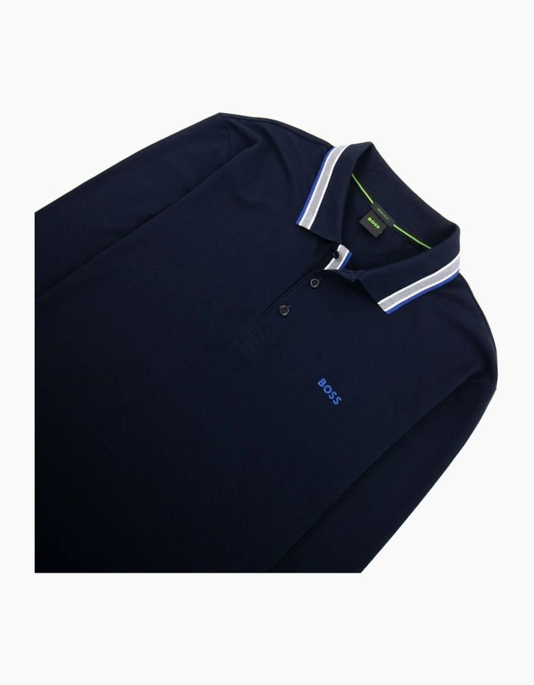 Hugo Boss Plisy Regular Fit L/s Polo Navy 405