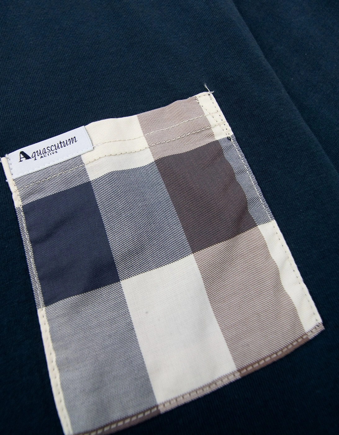 Aquascutum Macro Club Check T-shirt Navy 11
