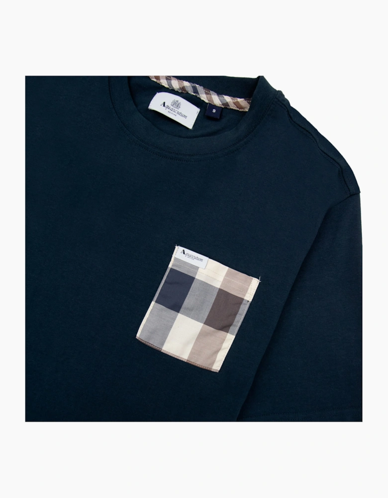 Aquascutum Macro Club Check T-shirt Navy 11