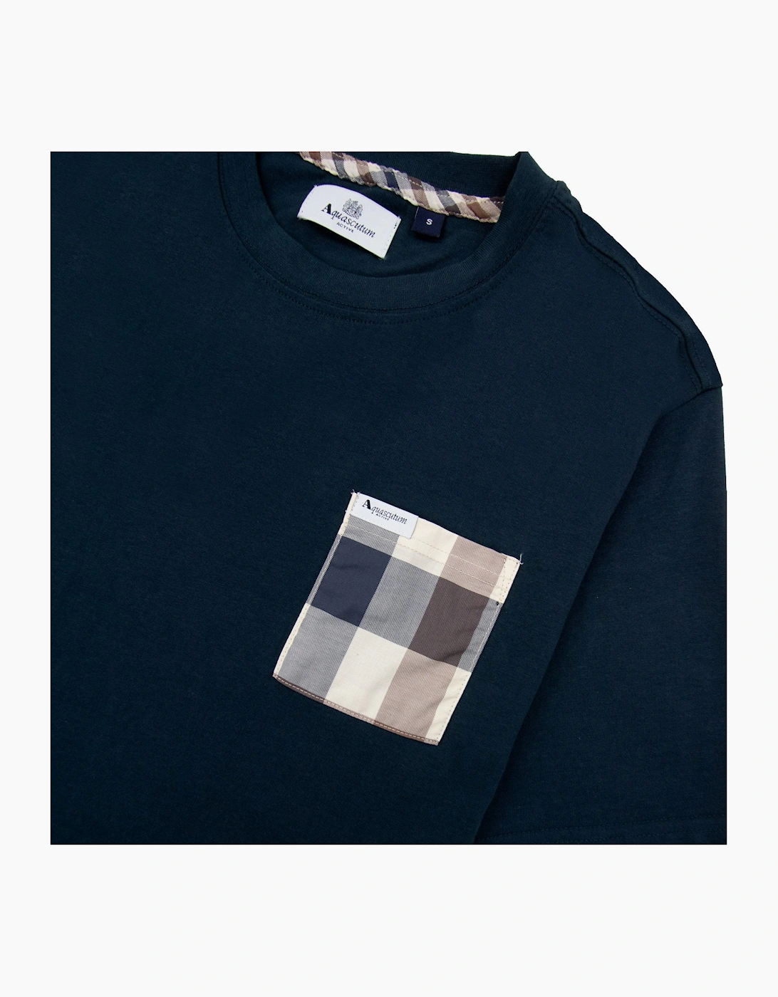 Aquascutum Macro Club Check T-shirt Navy 11