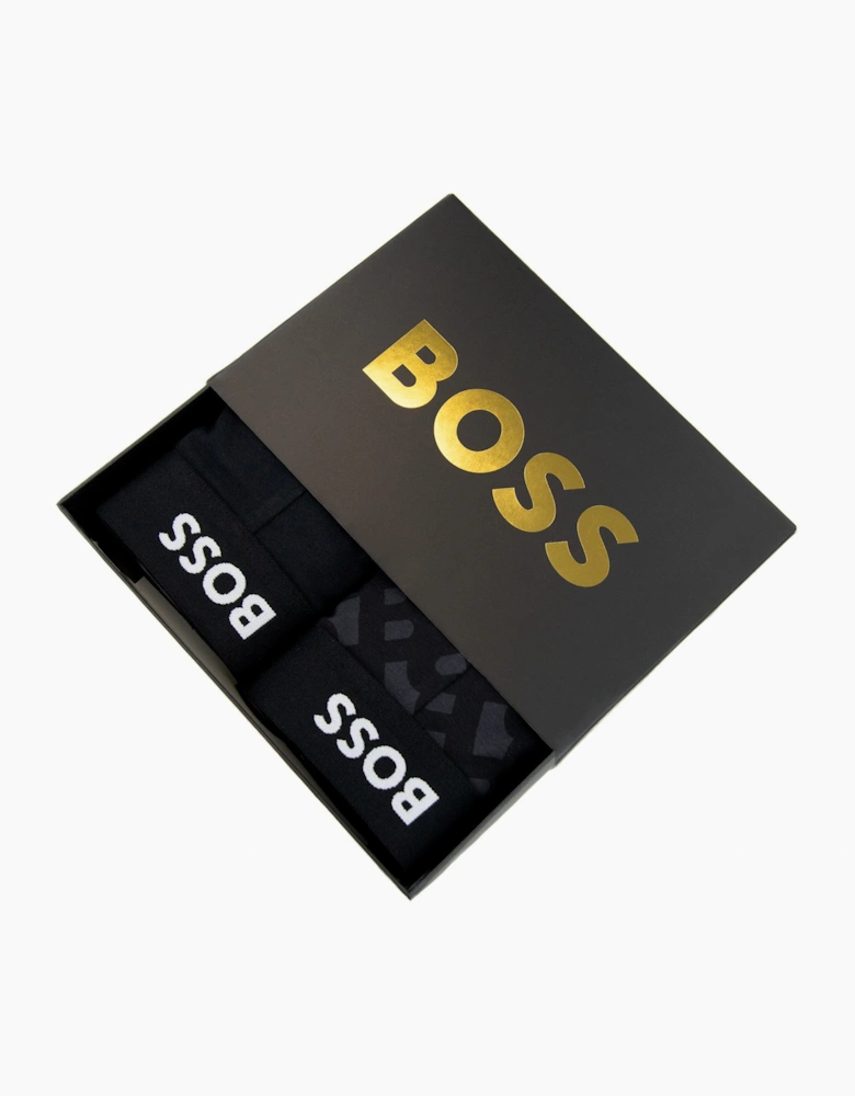 Hugo Boss Two Pack Of Boxer Briefs With Logo Waistbands Black 001