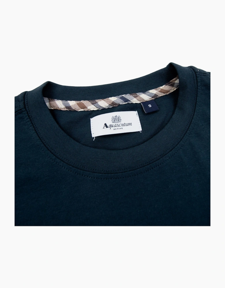 Aquascutum Macro Club Check T-shirt Navy 11