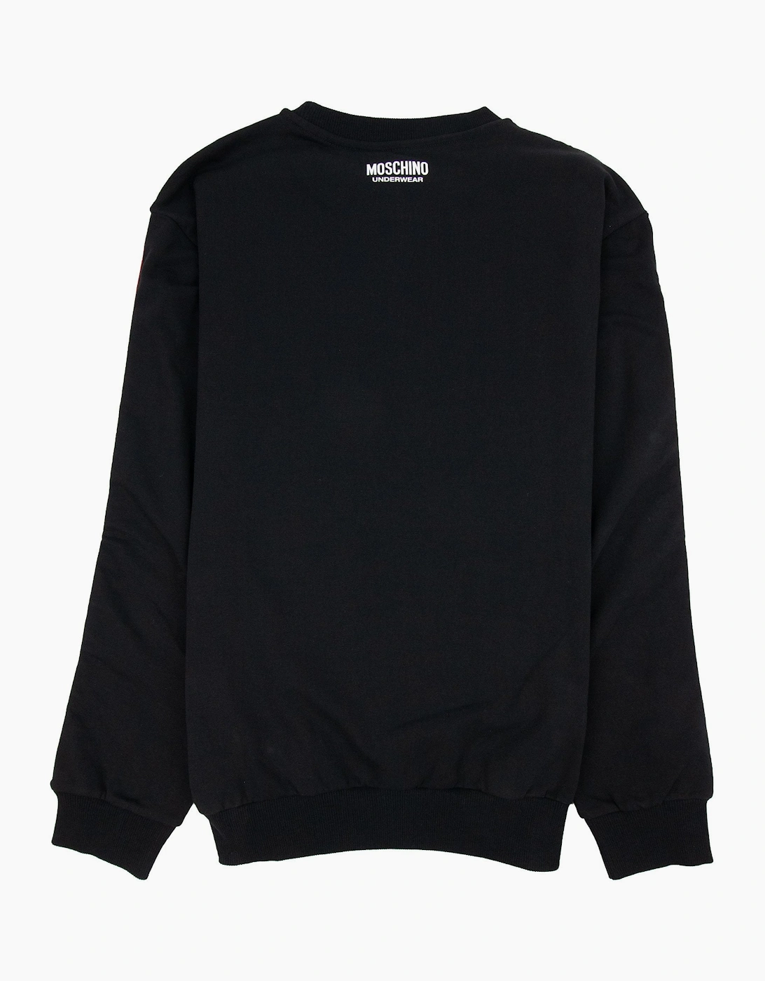 Moschino Underwear Tape Logo Crew Neck Sweatshirt Black 0555