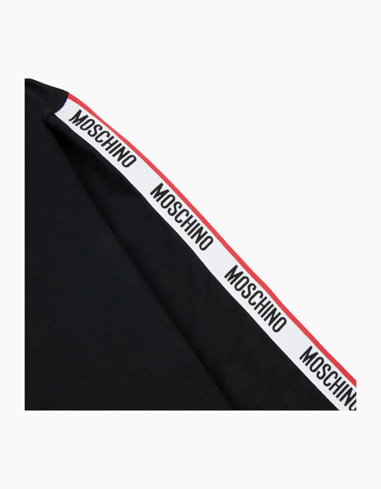Moschino Underwear Tape Logo Crew Neck Sweatshirt Black 0555