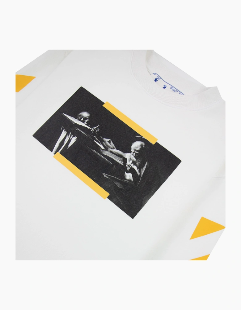Off White Carav Painting Slim Crewneck Sweatshirt White Multi