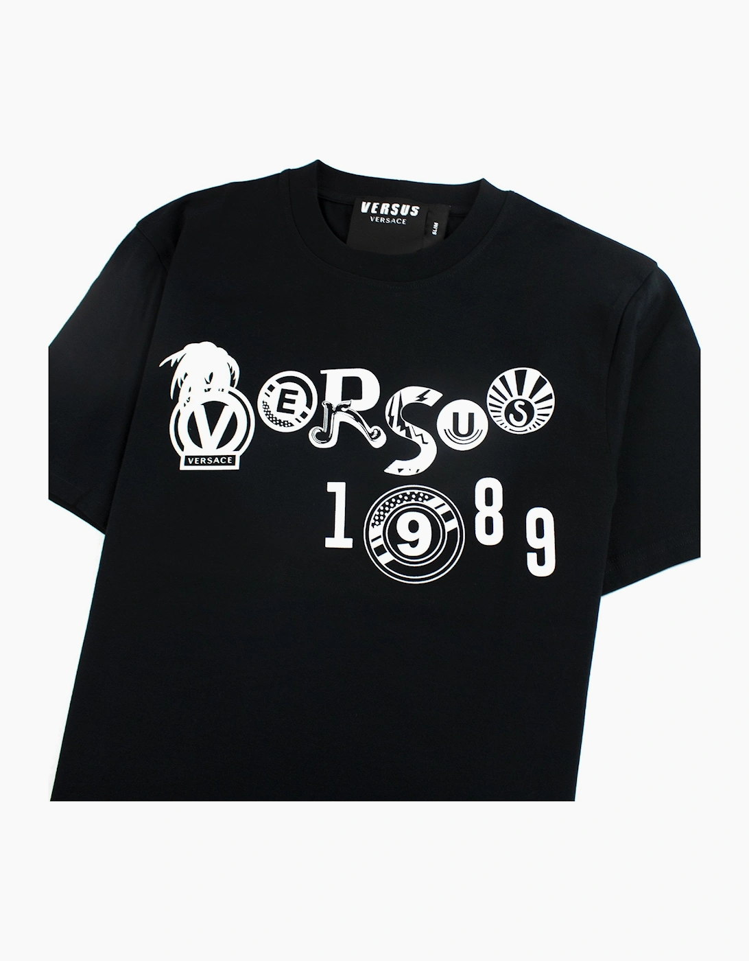 Versace Versus Slim Fit Print T-shirt Black