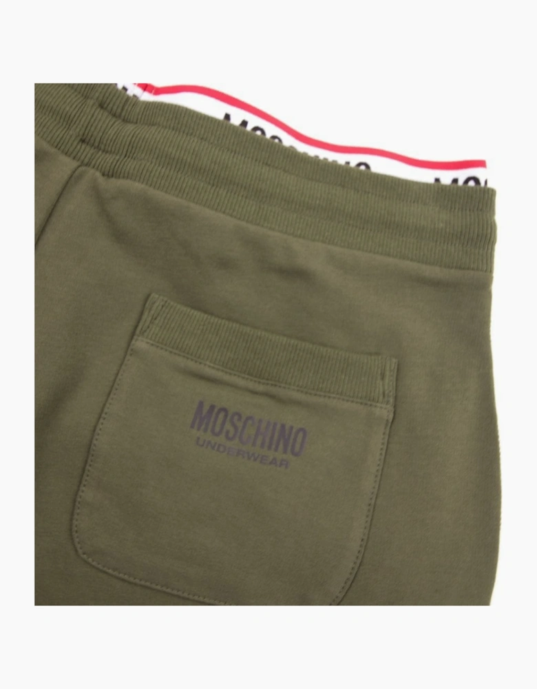 Moschino Underwear Pocket Tape Logo Jogging Pants Khaki