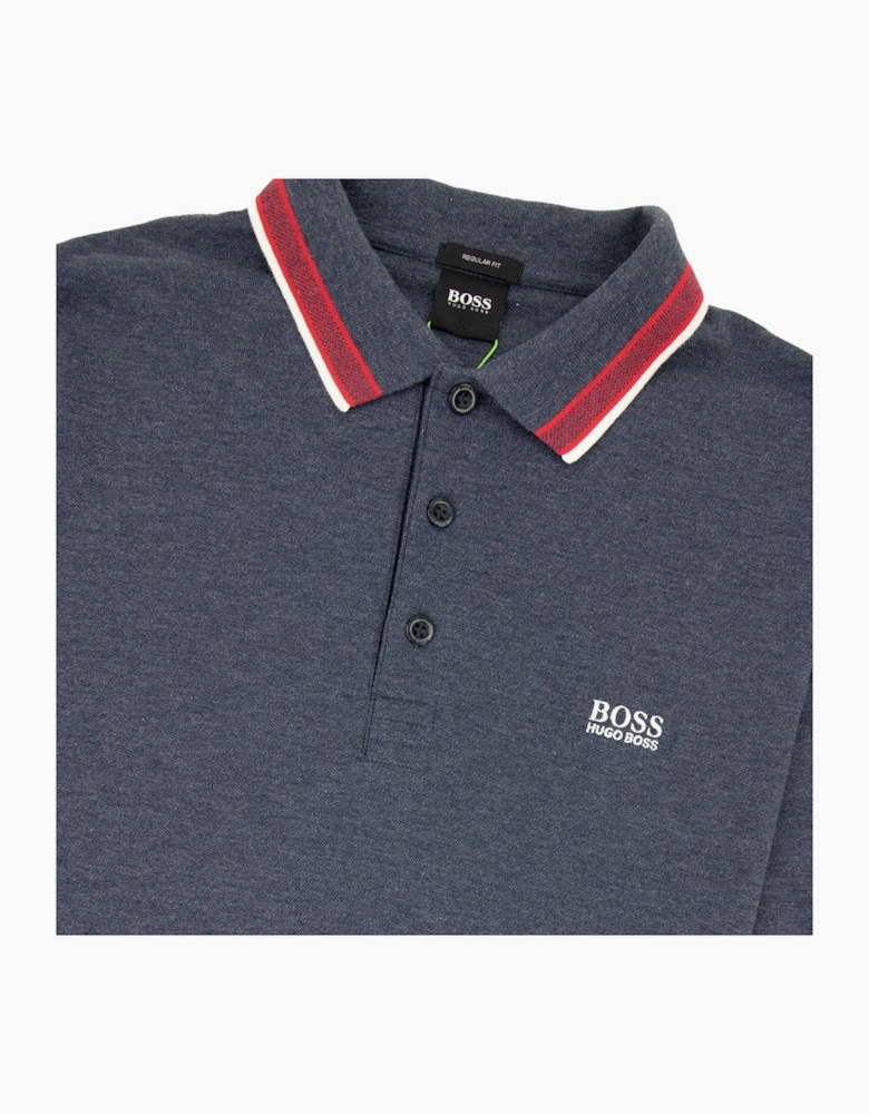 Hugo Boss Plisy Long Sleeve Polo Blue/red
