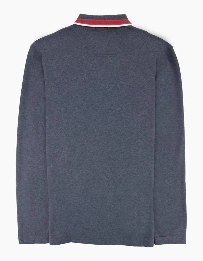 Hugo Boss Plisy Long Sleeve Polo Blue/red