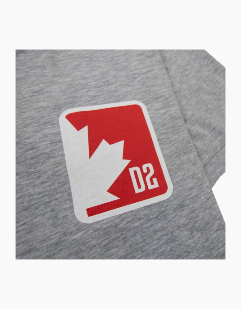 Dsquared2 D2 Patch Logo T Shirt Grey