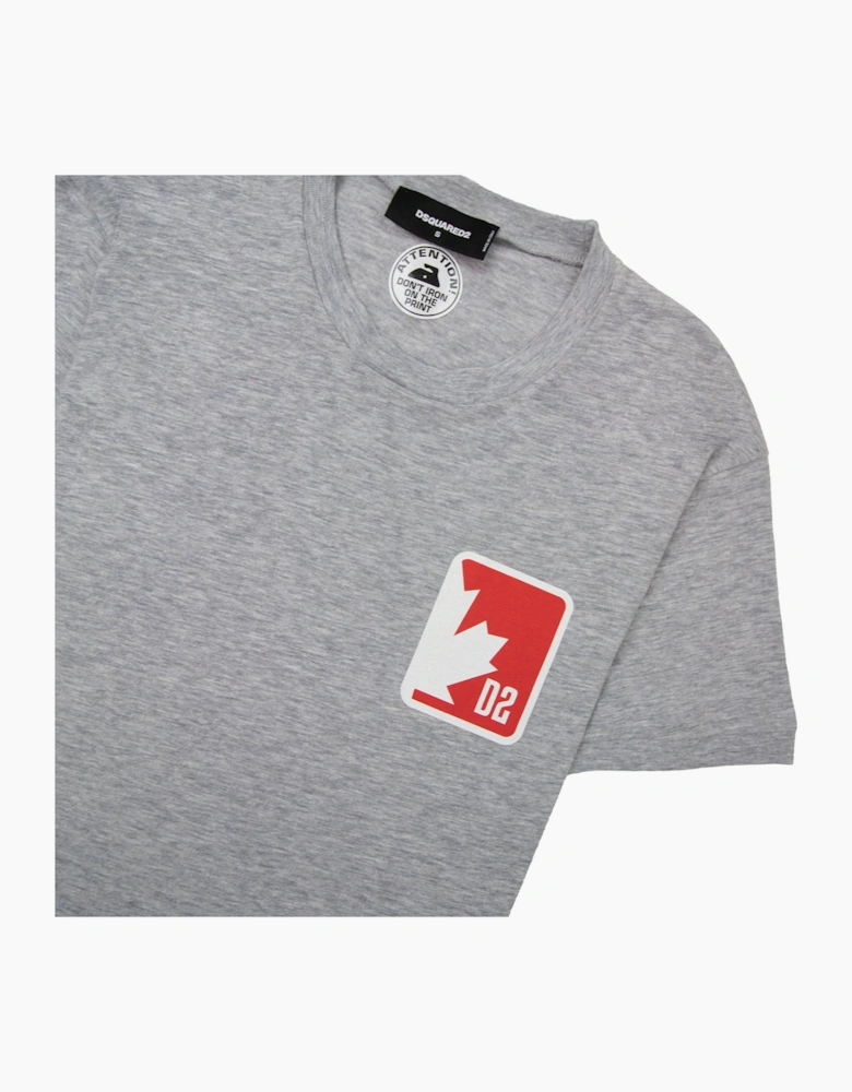 Dsquared2 D2 Patch Logo T Shirt Grey