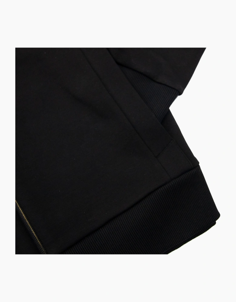 Hugo Boss Saggy 1 Embroidered Logo Zip Up Hoodie Black 001