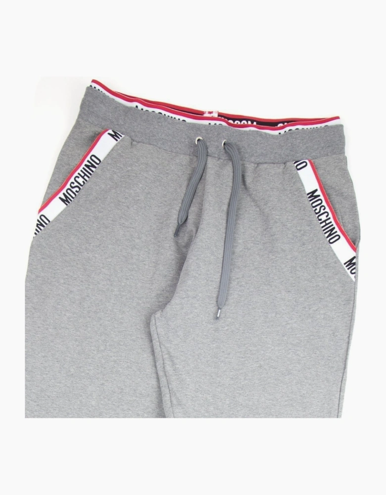 Moschino Underwear Pocket Tape Logo Jogging Pants Light Grey
