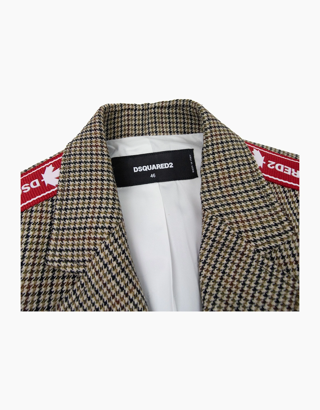Dsquared2 Tape Detail Check Sport Blazer Jacket Beige 001
