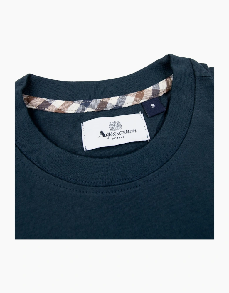 Aquascutum Club Check Pocket T Shirt Navy 11