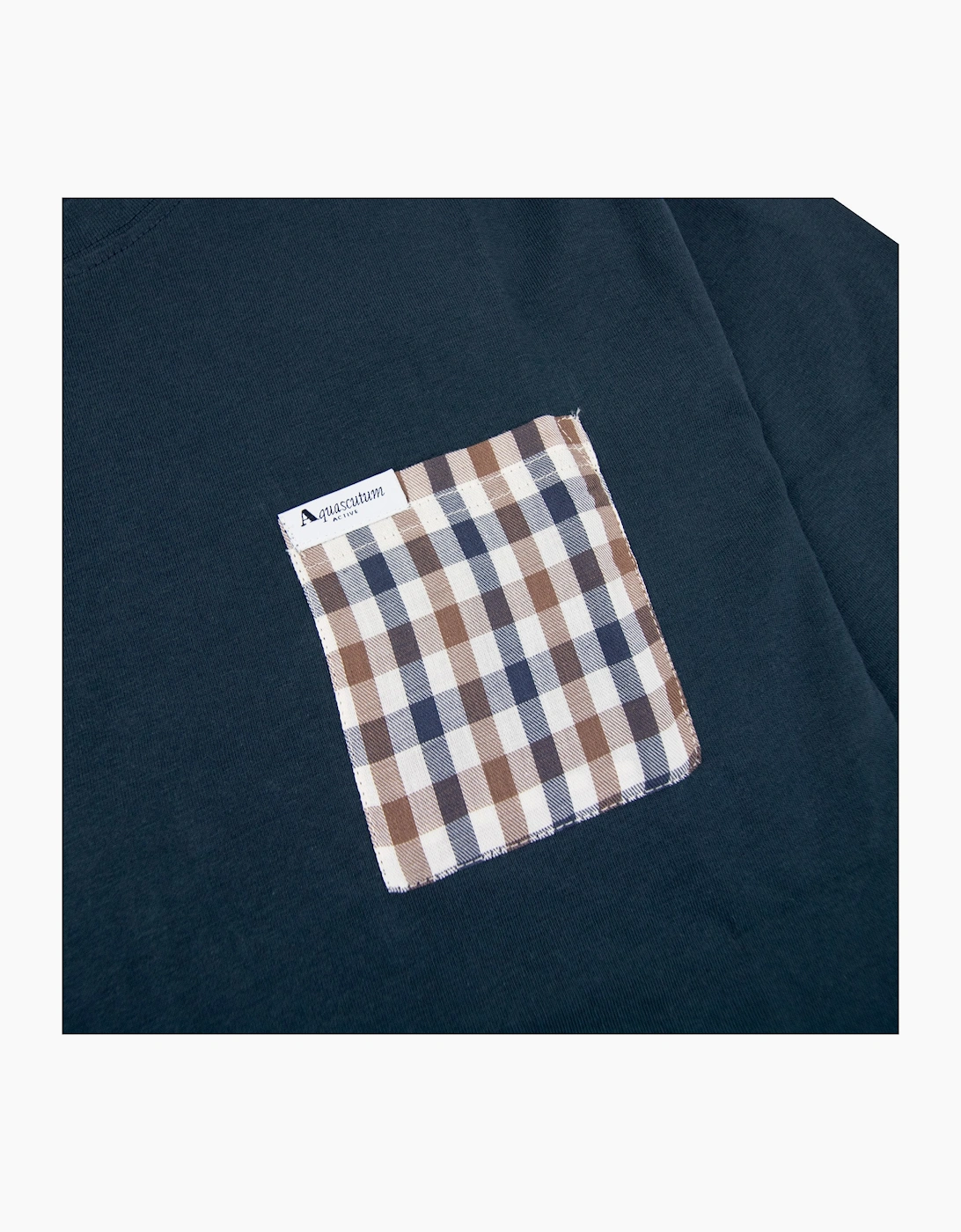 Aquascutum Club Check Pocket T Shirt Navy 11
