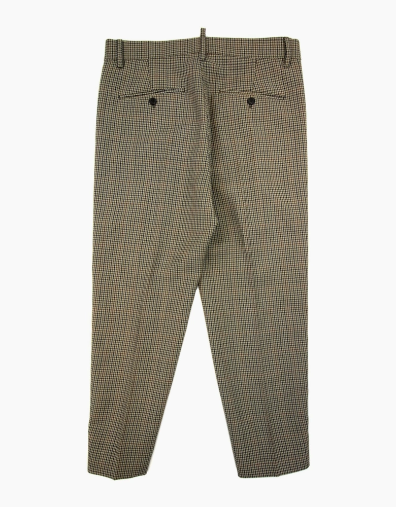 Dsquared2 Check Pattern Tape Logo Trouser Beige 001