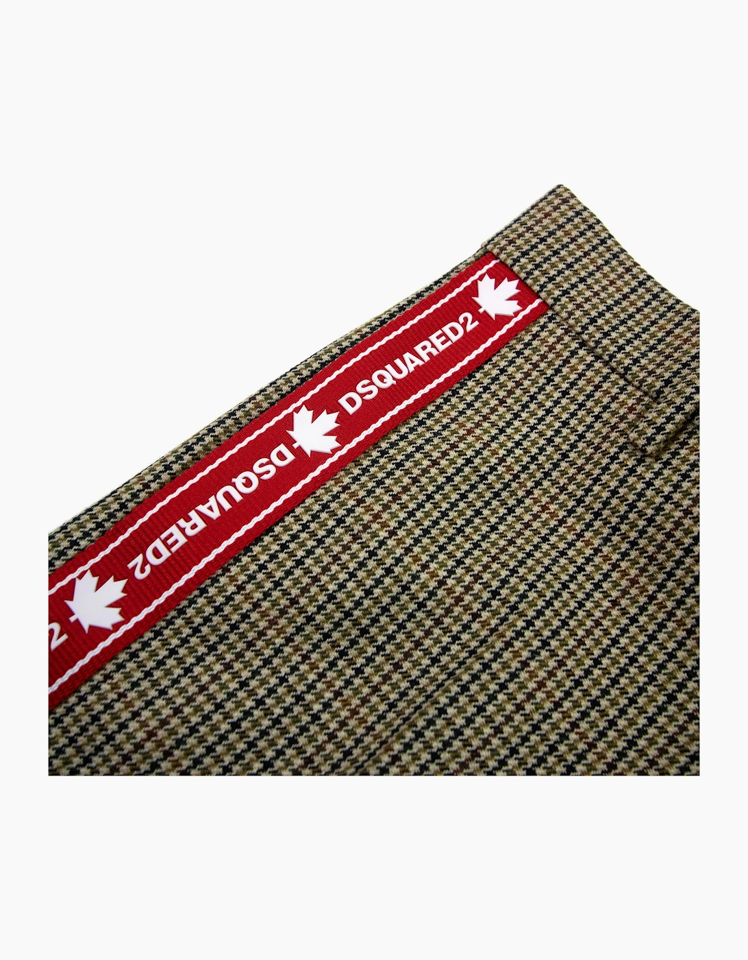 Dsquared2 Check Pattern Tape Logo Trouser Beige 001