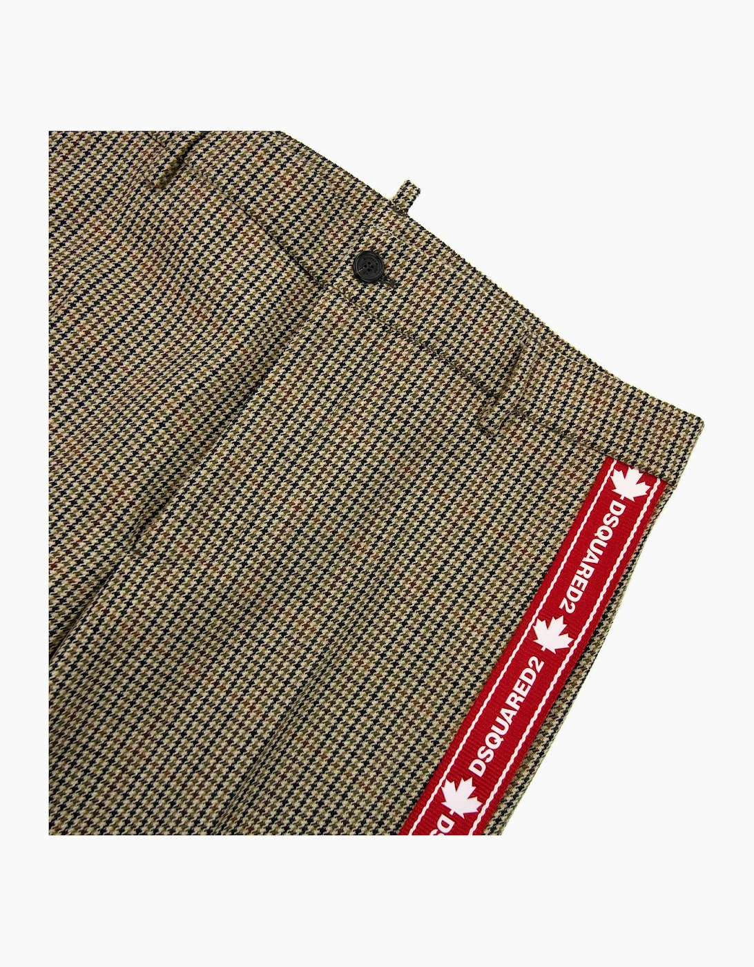 Dsquared2 Check Pattern Tape Logo Trouser Beige 001