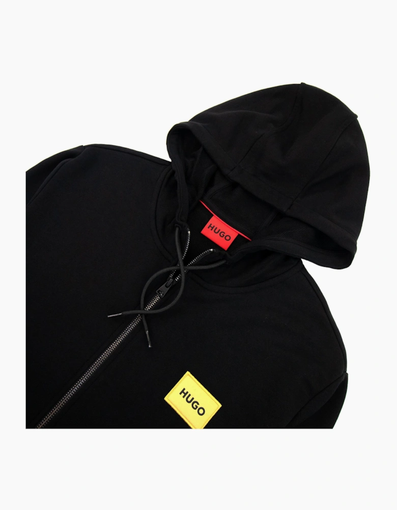 Hugo Daple G Patch Logo Zip Up Hoodie Black 001