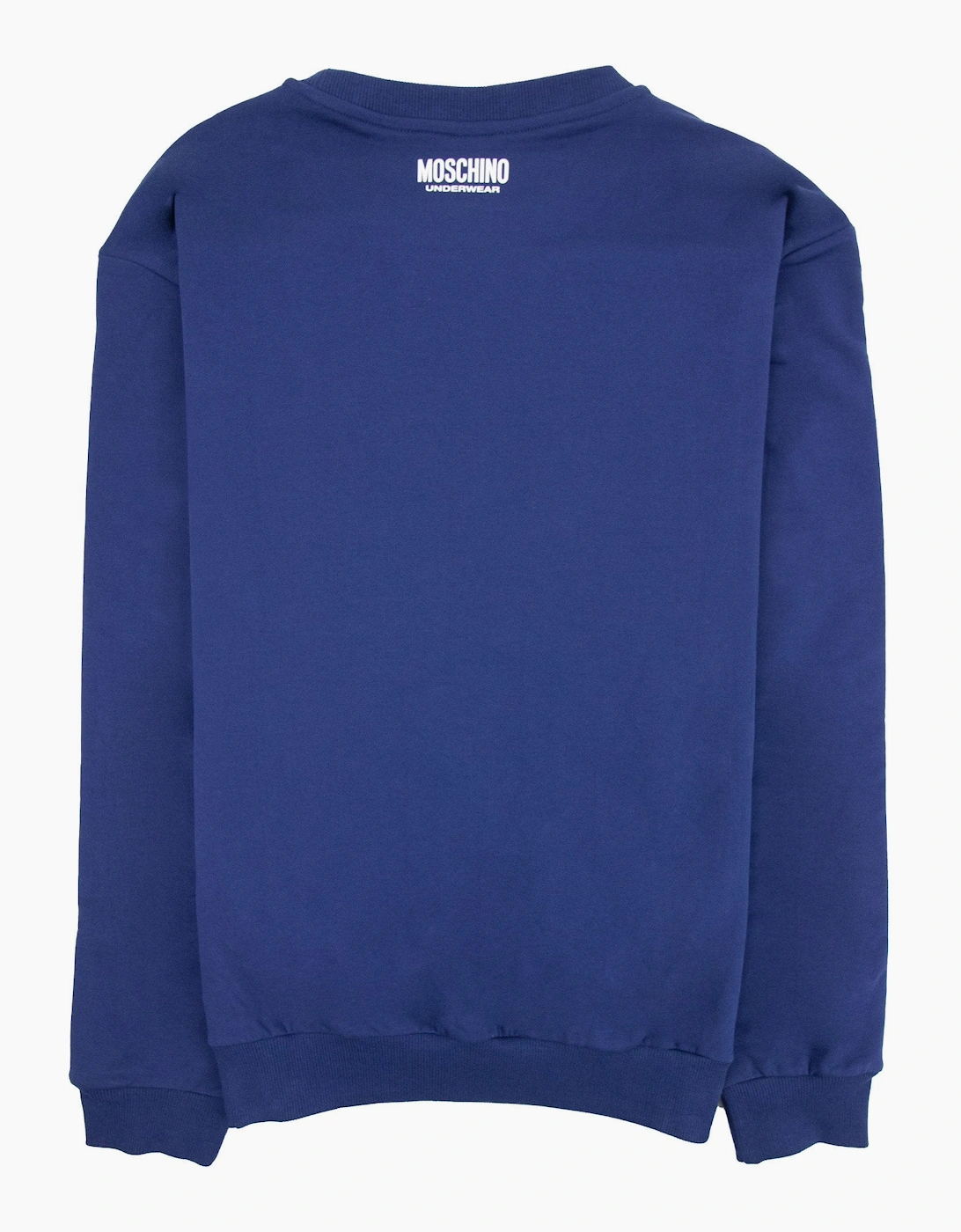 Moschino Underwear Tape Logo Crew Neck Sweatshirt Navy Blue 0290