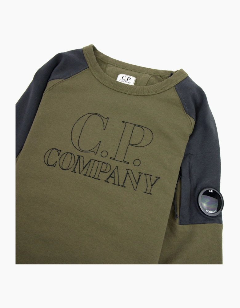 CP Company Undersixteen Embroidered Lens Sweatshirt Khaki 672