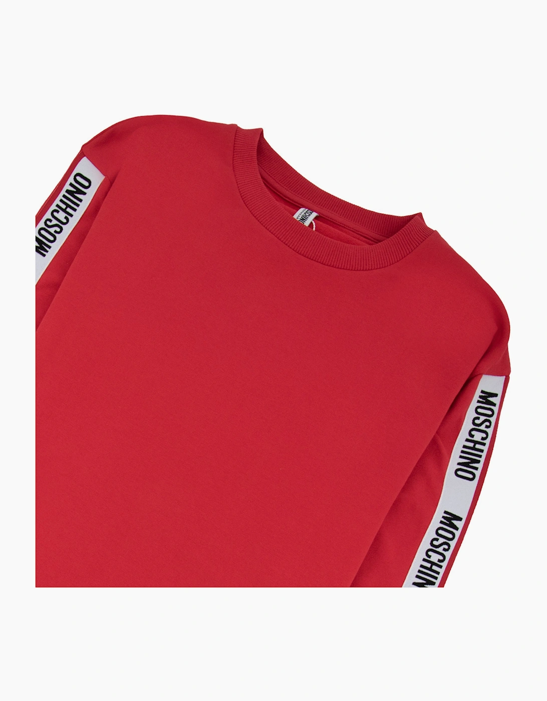 Moschino Underwear Tape Logo Crew Neck Sweatshirt Red 0118