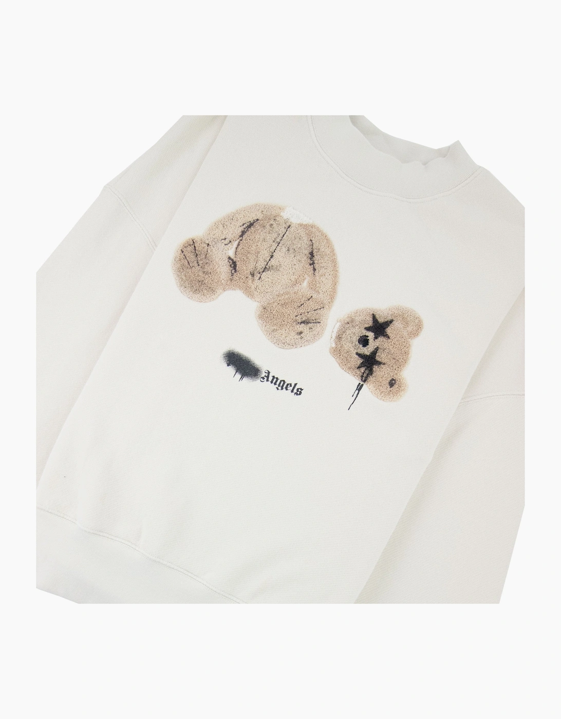 Palm Angels Spray Bear Crewneck Sweatshirt Grey Brown