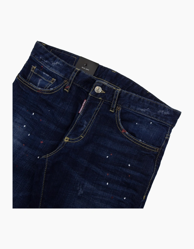 Dsquared2 Dsq2 Red Paint Slim Jean Denim 470