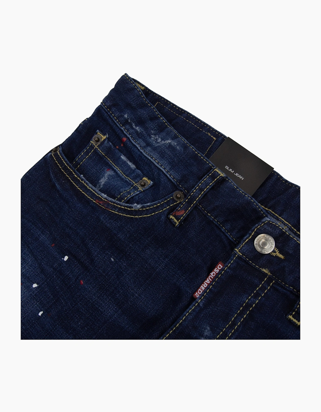 Dsquared2 Dsq2 Red Paint Slim Jean Denim 470