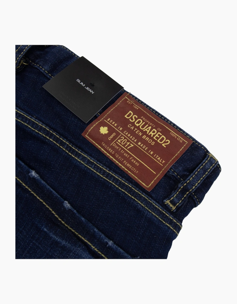 Dsquared2 Dsq2 Red Paint Slim Jean Denim 470