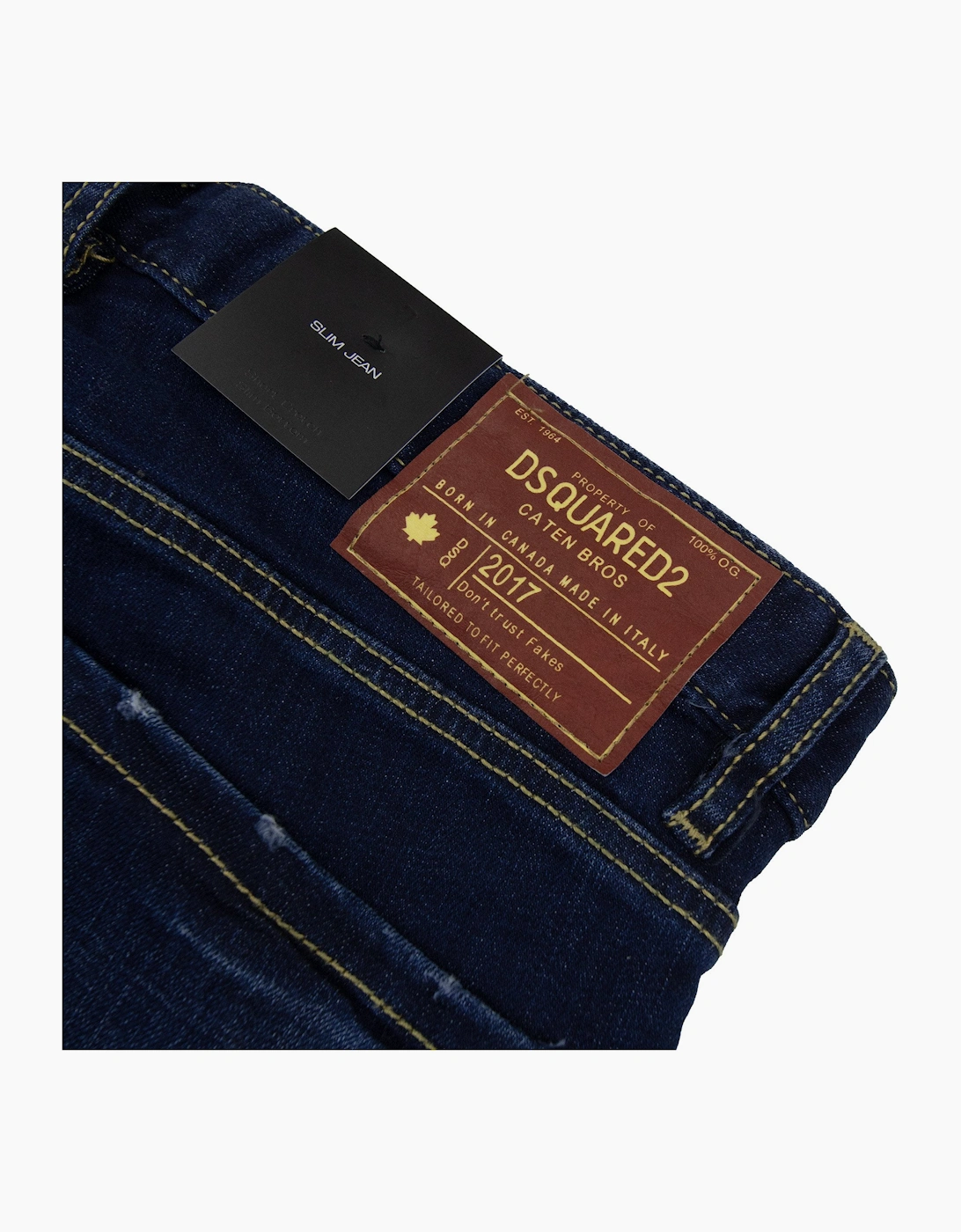 Dsquared2 Dsq2 Red Paint Slim Jean Denim 470