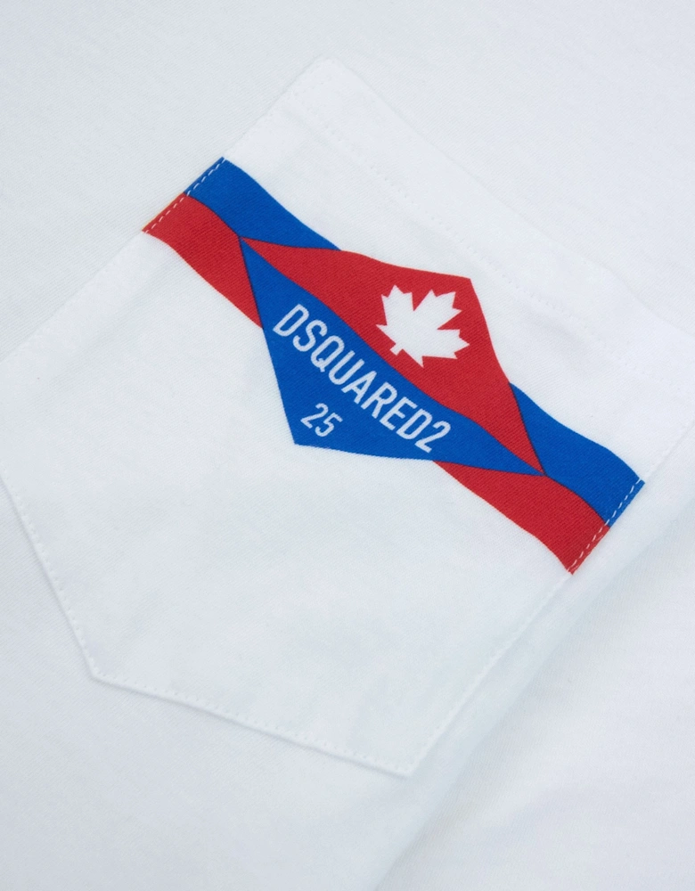 Dsquared2 Pocket Ds2 Logo T Shirt White 100