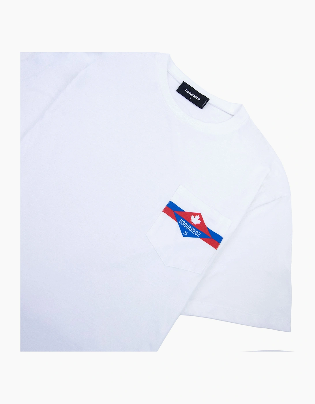 Dsquared2 Pocket Ds2 Logo T Shirt White 100