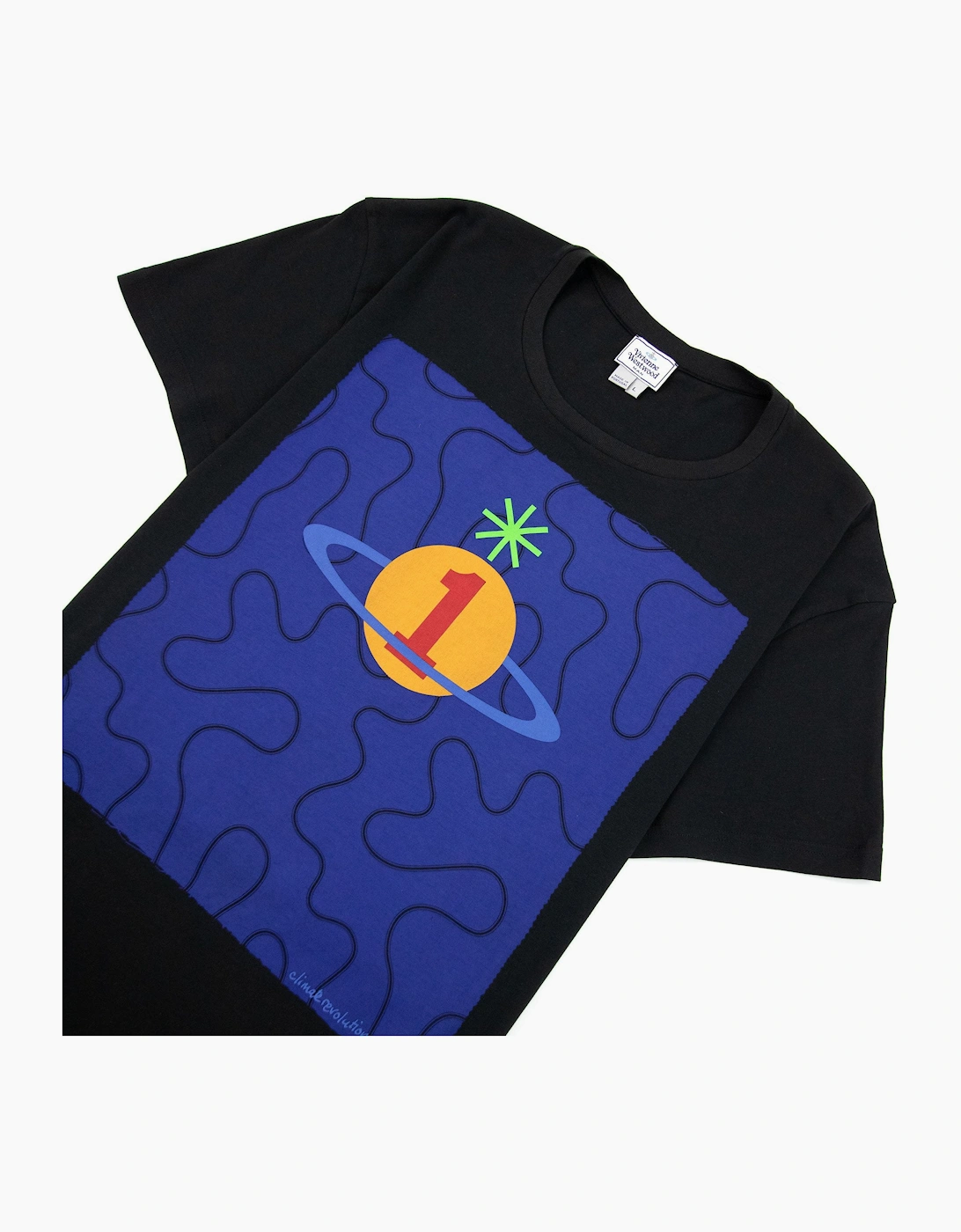 Vivienne Westwood Squiggle Logo Print T Shirt Blue/black