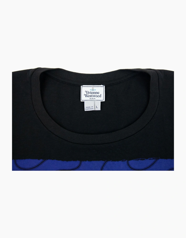 Vivienne Westwood Squiggle Logo Print T Shirt Blue/black