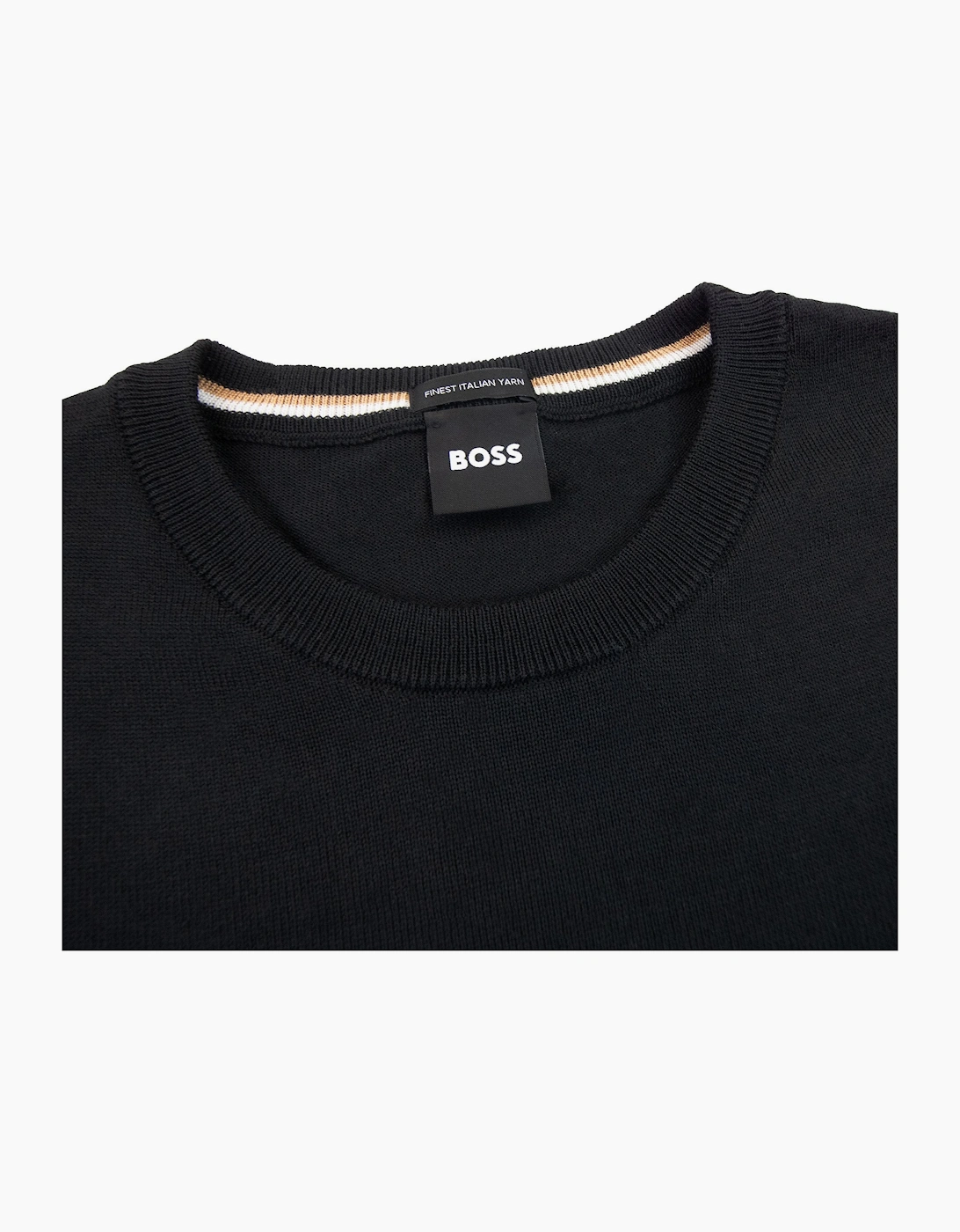 Hugo Boss Botto-l Embroidered Logo With Responsible Wool Sweater Black 001