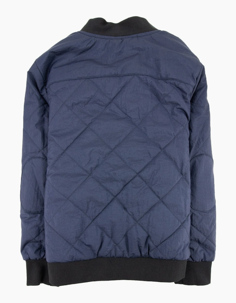 EA7 Junior Logo Shield Bomber Jacket Blue
