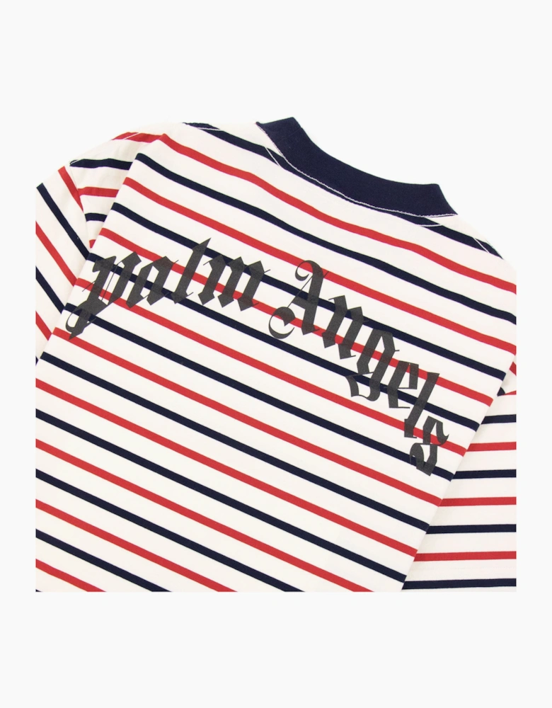 Palm Angels Pa Bear Stripe Classic Tee Red/white