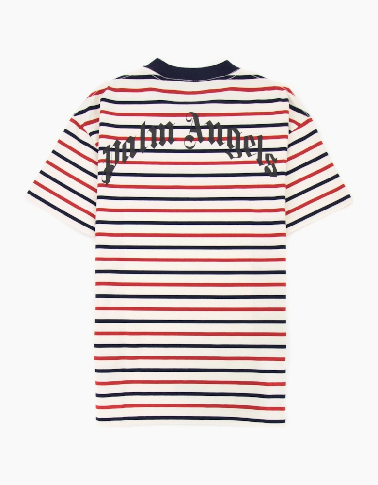 Palm Angels Pa Bear Stripe Classic Tee Red/white