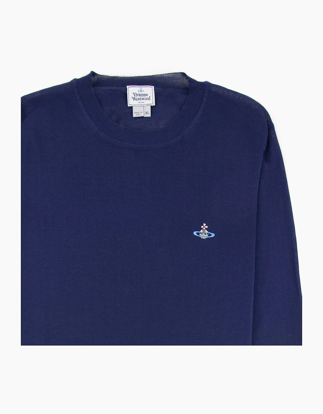 Vivienne Westwood Orb Logo Crewneck Knitted Sweatshirt Royal Blue