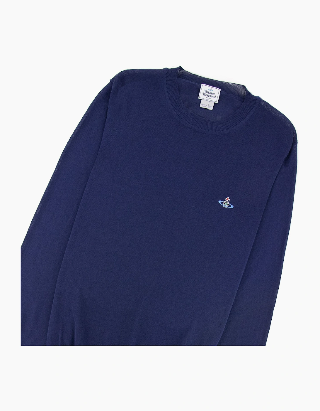 Vivienne Westwood Orb Logo Crewneck Knitted Sweatshirt Royal Blue