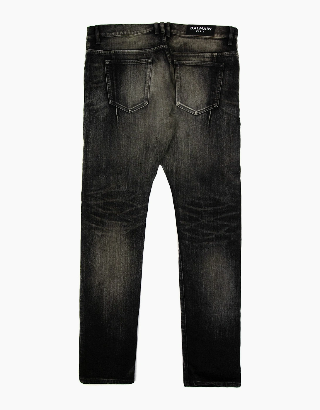 Balmain Distressed Slim Selvedge Jeans Black