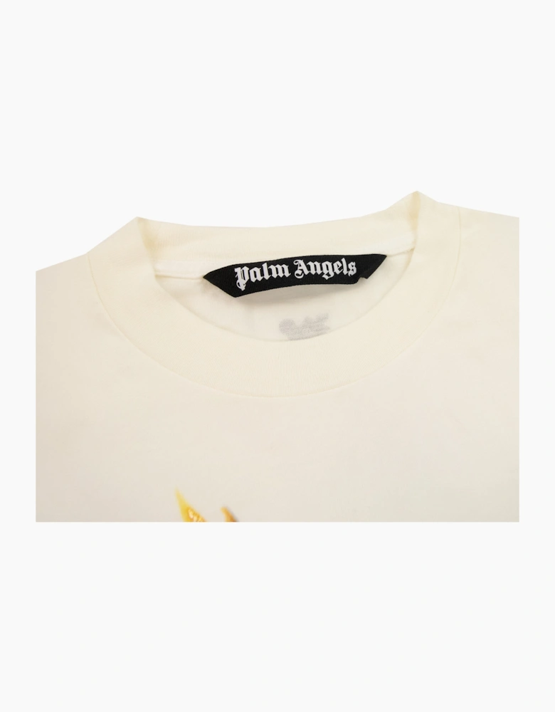 Palm Angels Burning Monogram T Shirt White/gold