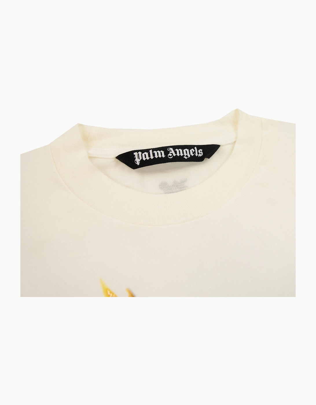 Palm Angels Burning Monogram T Shirt White/gold